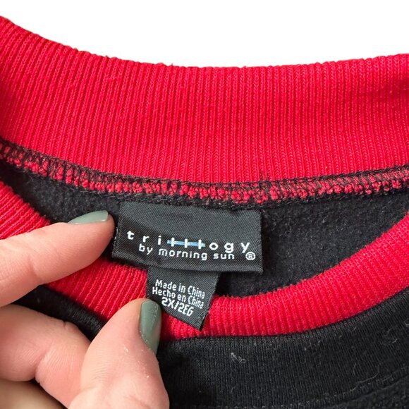 Snowman mock neck ladies fleece sweatshirt size 2X Kitchy Ugly Christmas Grandma - Picture 3 of 4